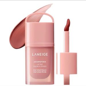 LANEIGE JuicePop Box Lip Oil Stain 12HR Hydrating Tint-Pop Star Peach-$FIRM